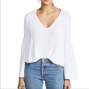Free People white knit sweater bell sleeves